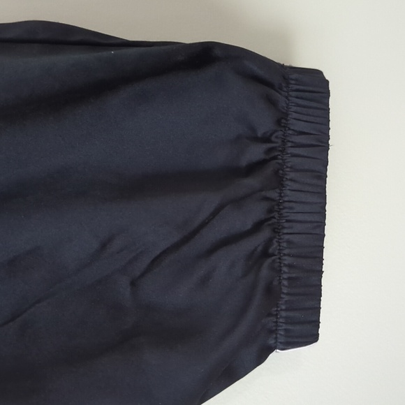 Victoria's Secret Heart Stripe Pajama Pants MEDIUM Black Pink Silky Satiny Feel - Picture 5 of 16